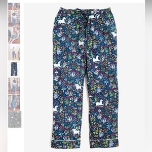 Printfresh Unicorn's Garden drawstring pajama pants size small cotton poplin